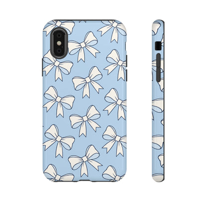 Chic Powder Blue Bow Pattern Phone Case