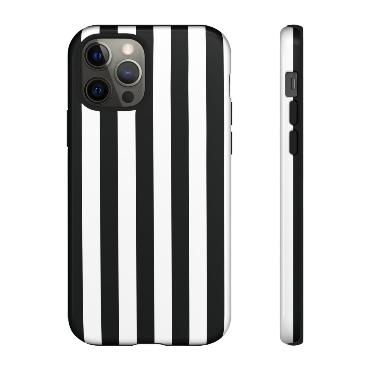 Simple Black & White Stripe Pattern Phone Case - White Phone Case - iPhone 12 Pro / Glossy