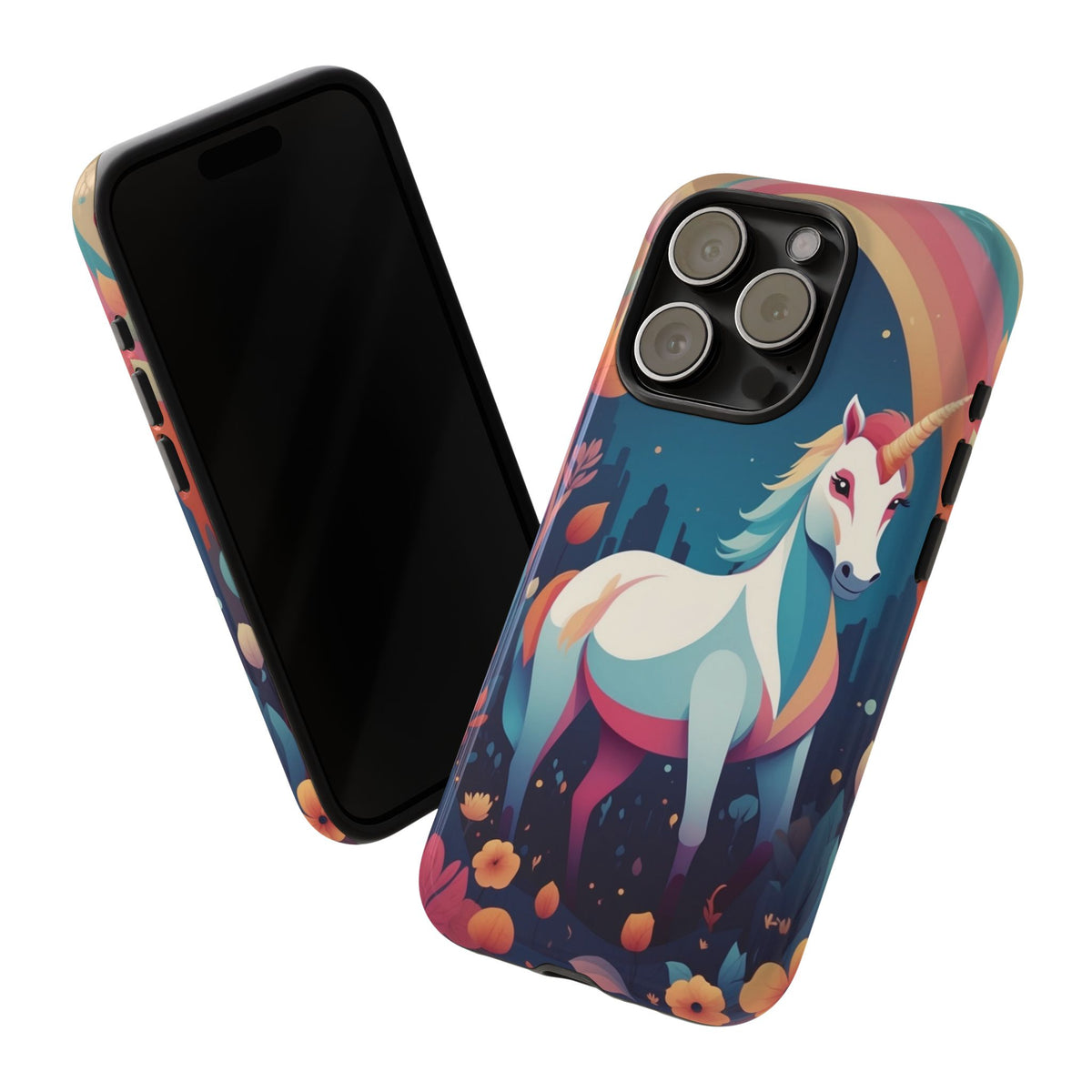 Stylised Unicorn & Rainbow Design Phone Case - Multicolor Phone Case