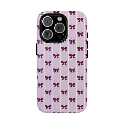 Retro Plum Purple Bow Pattern Phone Case