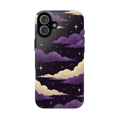 Illustrated Purple Clouds & Stars Phone Case