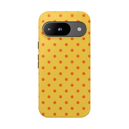 Google Pixel 9 / Glossy Phone Case - Trendy Yellow & Orange Dot Pattern Phone Case