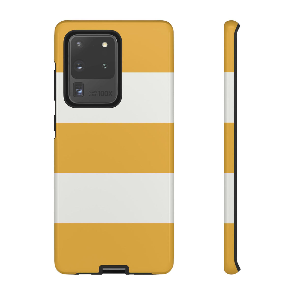 Yellow & White Horizontal Stripe Pattern Phone Case - Yellow Phone Case - Samsung Galaxy S20 Ultra / Glossy