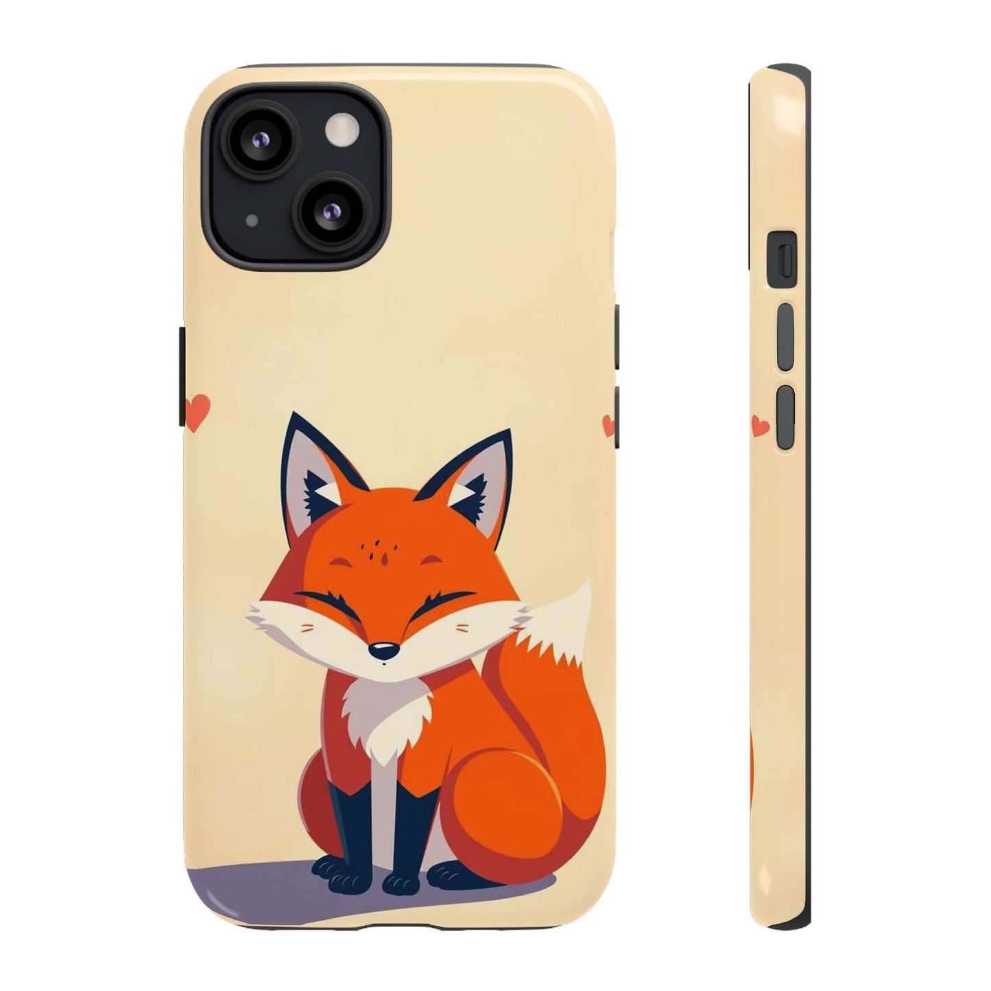 iPhone 13 / Glossy Phone Case - Cute Fox Design Phone Case