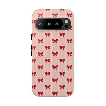 Retro Cherry Red Bow Pattern Phone Case
