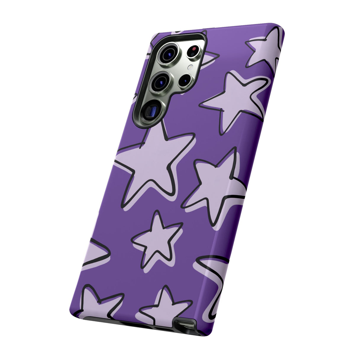 Violet Purple Doodle Star Phone Case
