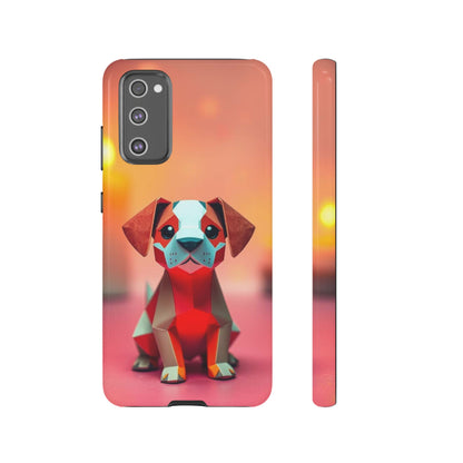 Samsung Galaxy S20 FE / Glossy Phone Case - Origami Dog Design Phone Case