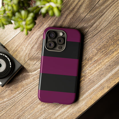 Purple & Black Horizontal Stripe Pattern Phone Case - Purple Phone Case
