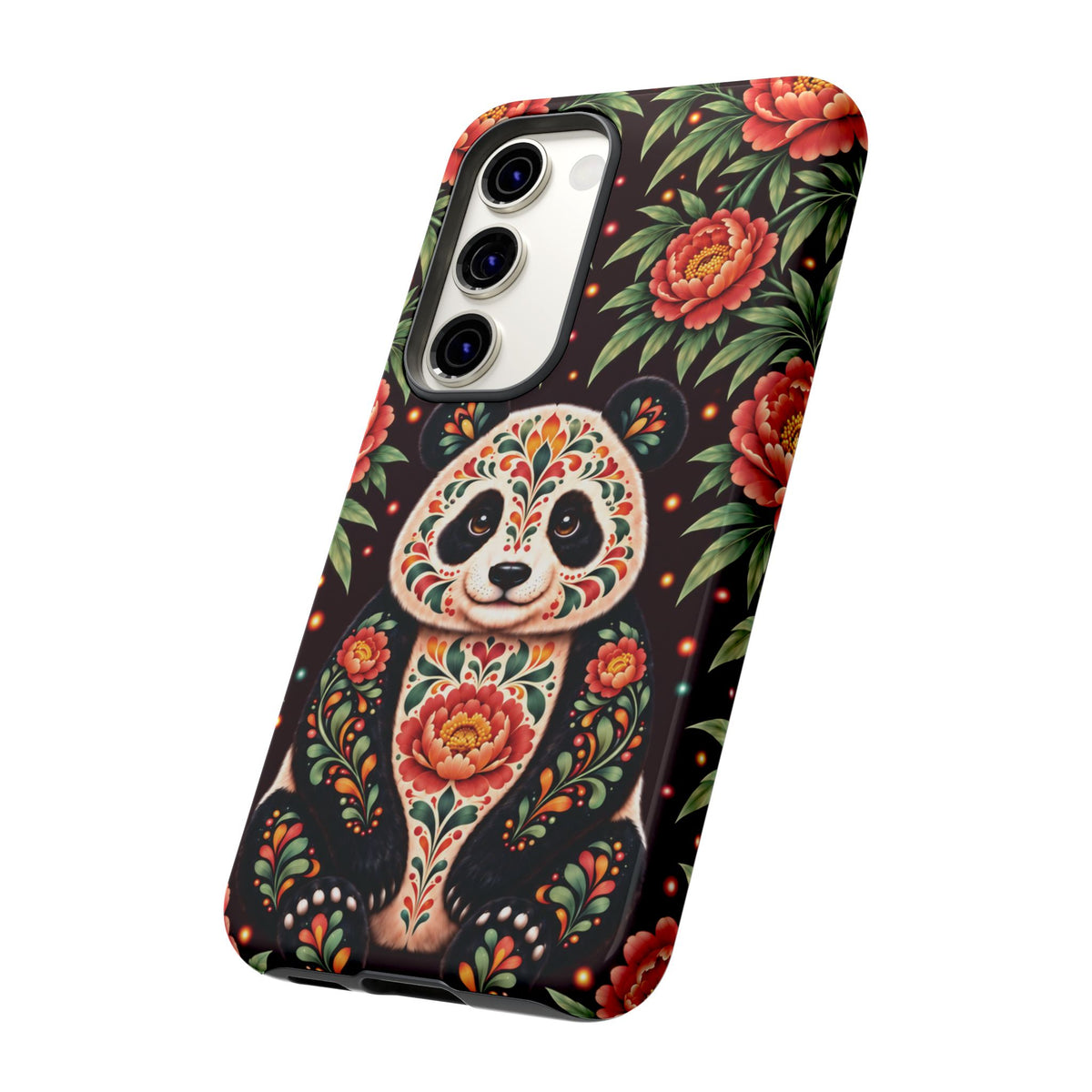 Cute Terracotta and Teal Calavera Panda Phone Case - Multicolor Phone Case