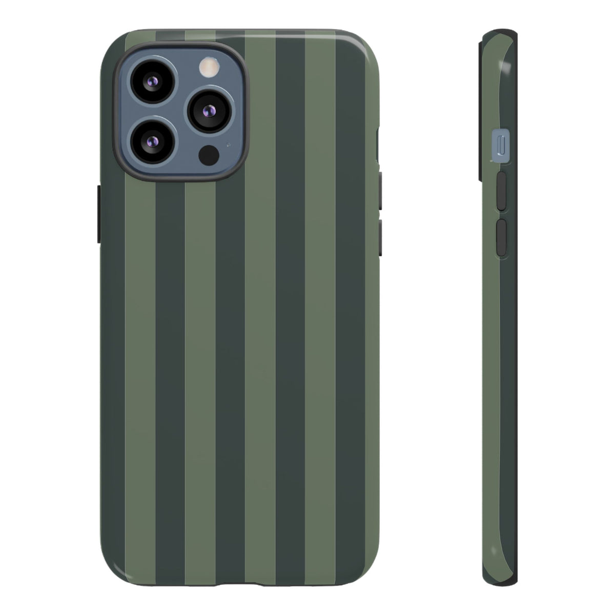Dark Green Stripe Pattern Phone Case - Green Phone Case - iPhone 13 Pro Max / Glossy