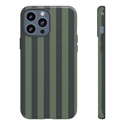 Dark Green Stripe Pattern Phone Case - Green Phone Case - iPhone 13 Pro Max / Glossy