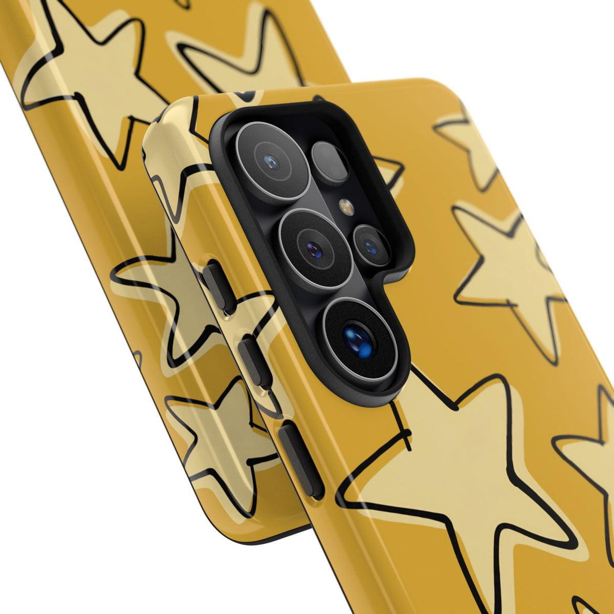 Golden Yellow Doodle Star Phone Case