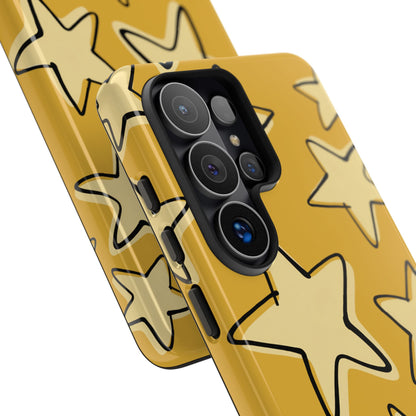 Golden Yellow Doodle Star Phone Case