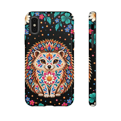 Vibrant Orange and Turquoise Calavera Hedgehog Phone Case - Multicolor Phone Case - iPhone X / Glossy