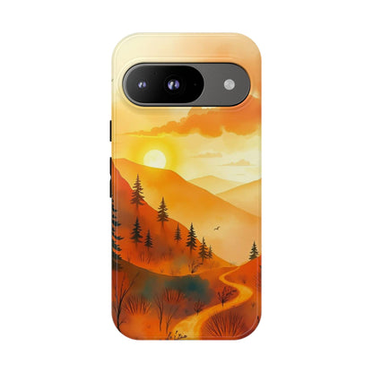 Google Pixel 9 / Glossy Phone Case - Golden Sunset Design Phone Case
