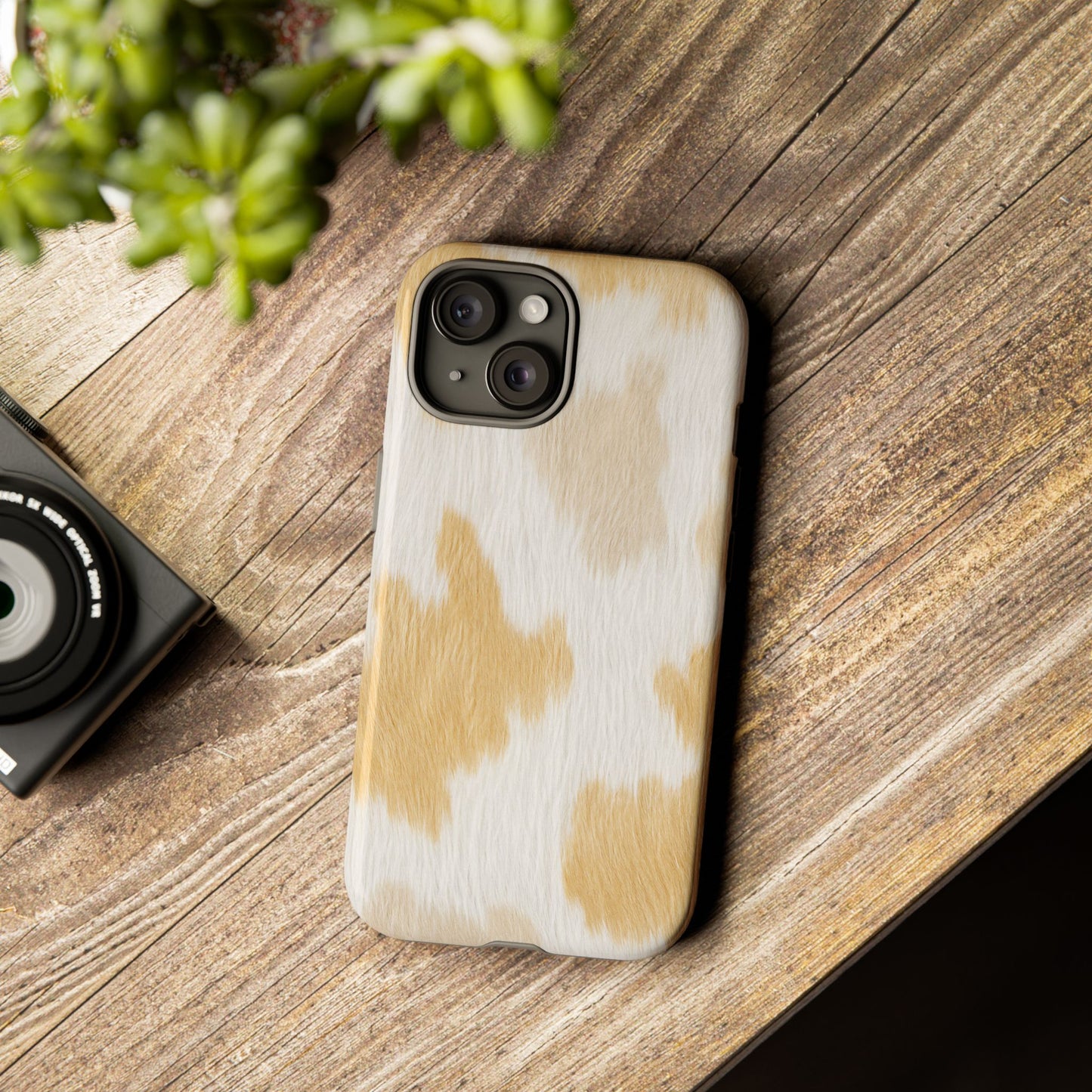 Golden Honey Cow Print Phone Case