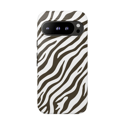 Stylish Mocha Zebra Print Phone Case