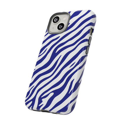 Stylish Electric Blue Zebra Print Phone Case