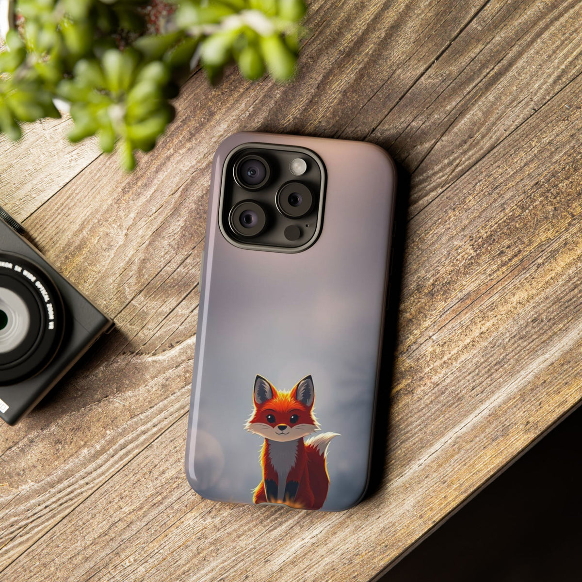 Cute Gothic Fox Design Phone Case - Multicolor Phone Case