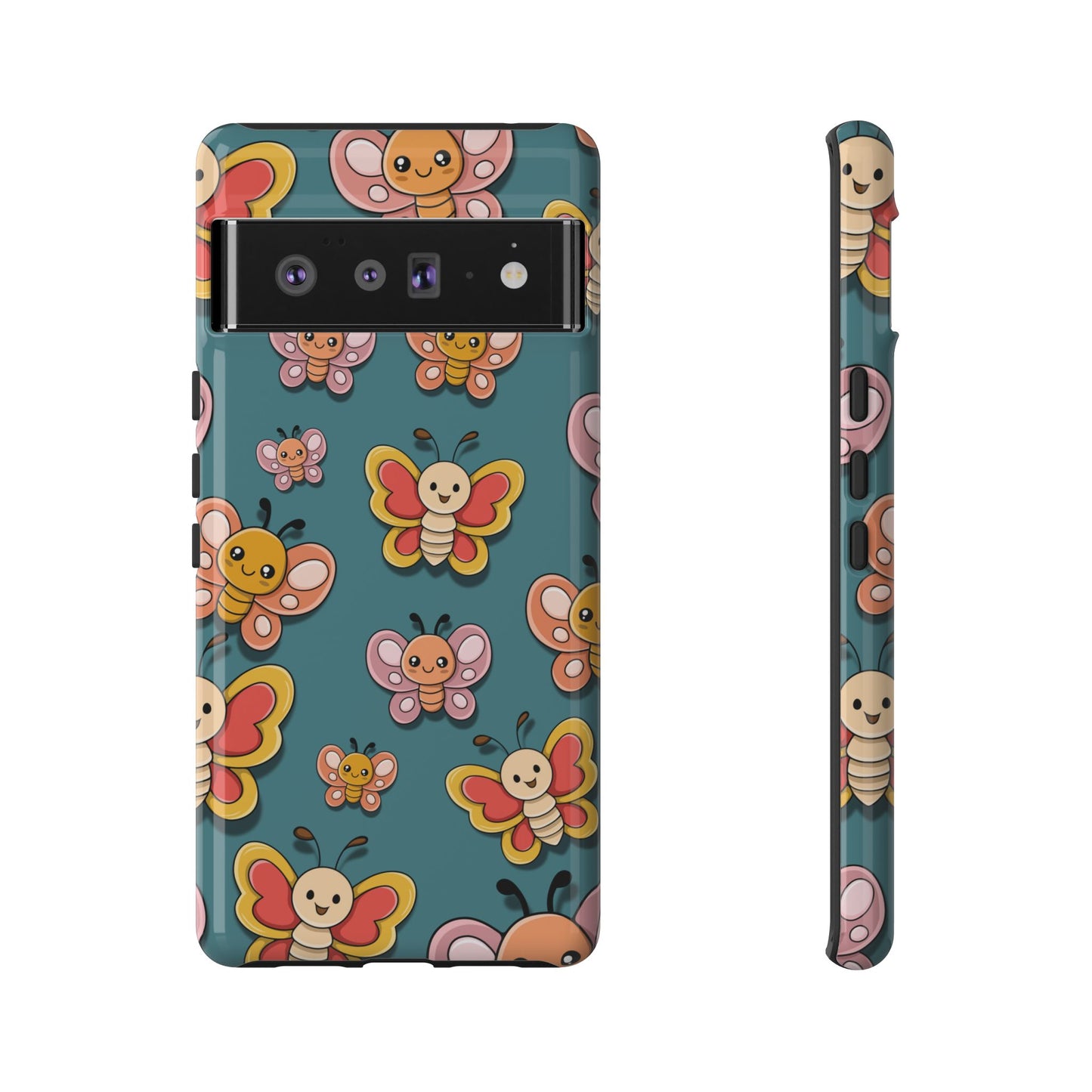 Blue Butterfly Sticker Design Phone Case - Blue Phone Case - Google Pixel 6 Pro / Glossy