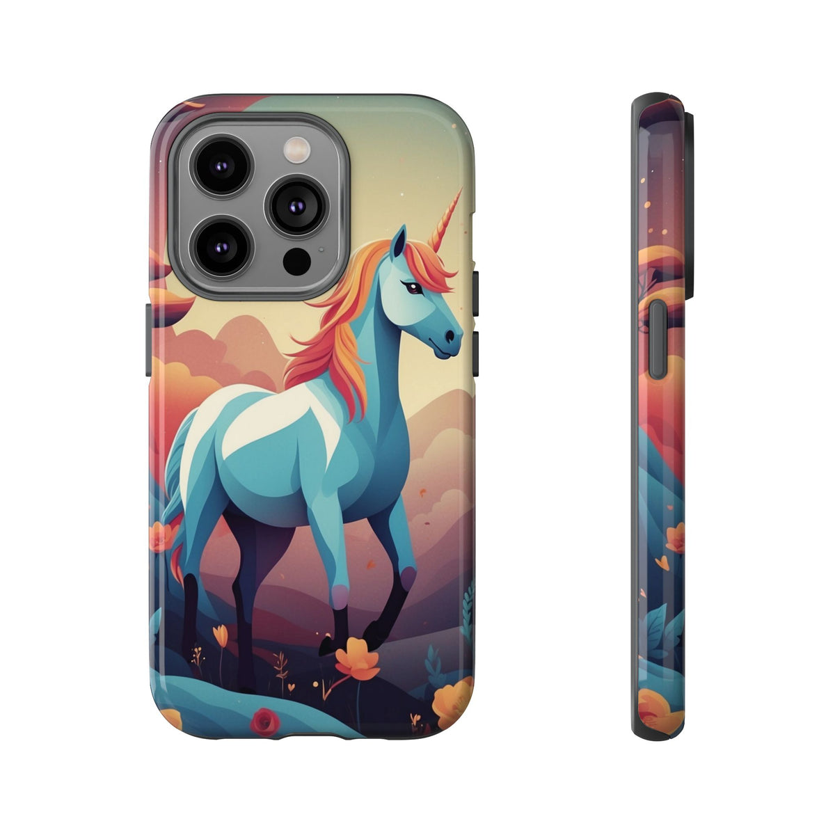 Stylised Unicorn Design Phone Case - Multicolor Phone Case - iPhone 14 Pro / Glossy