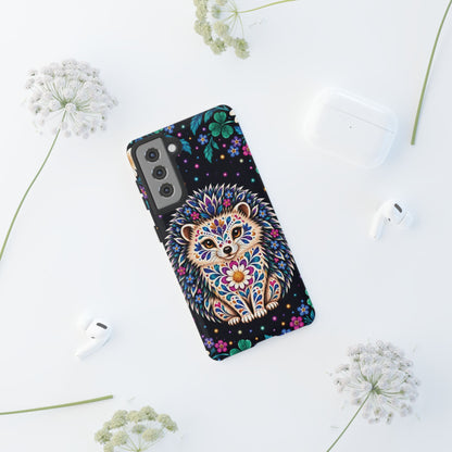 Vibrant Purple and Teal Calavera Hedgehog Phone Case - Multicolor Phone Case