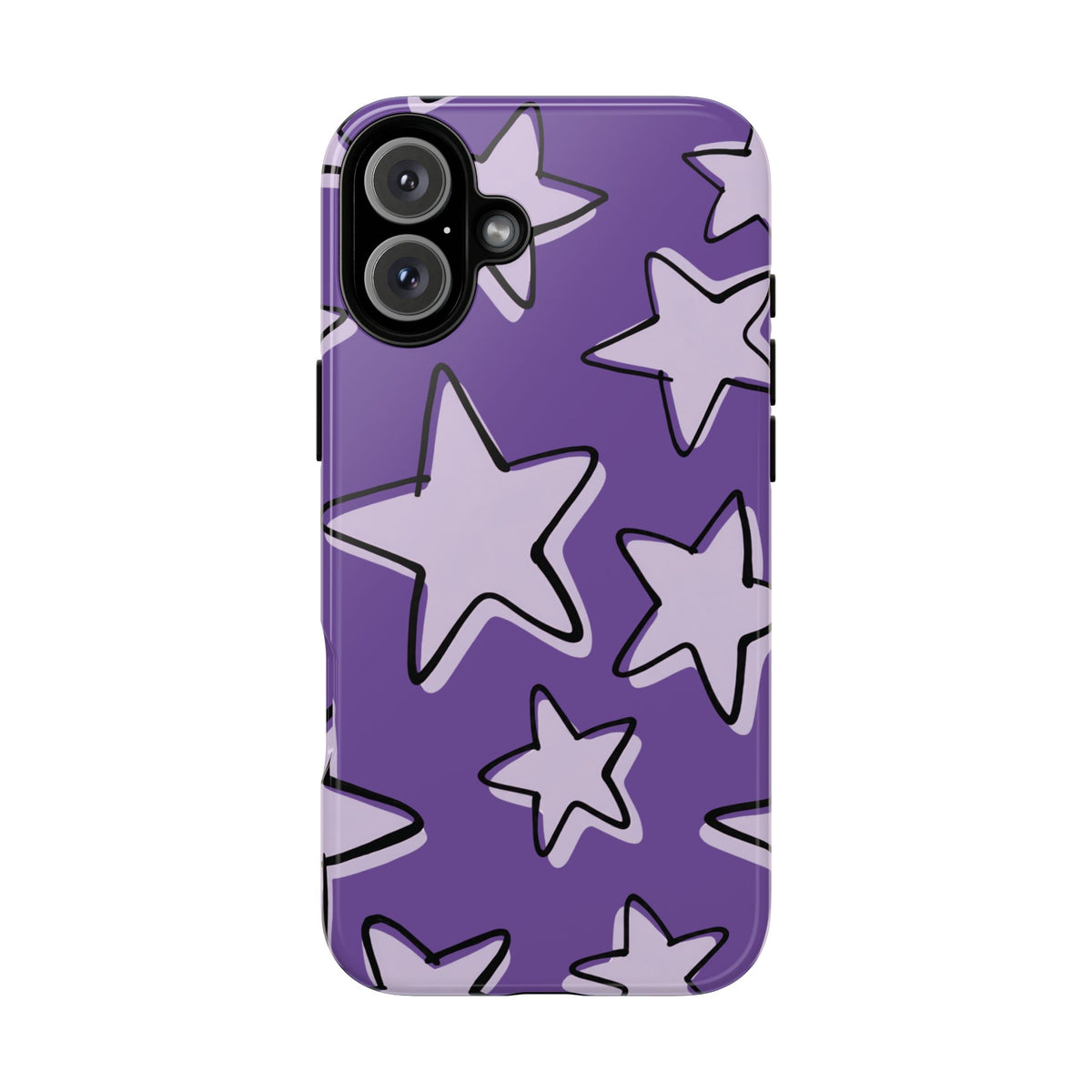 Violet Purple Doodle Star Phone Case