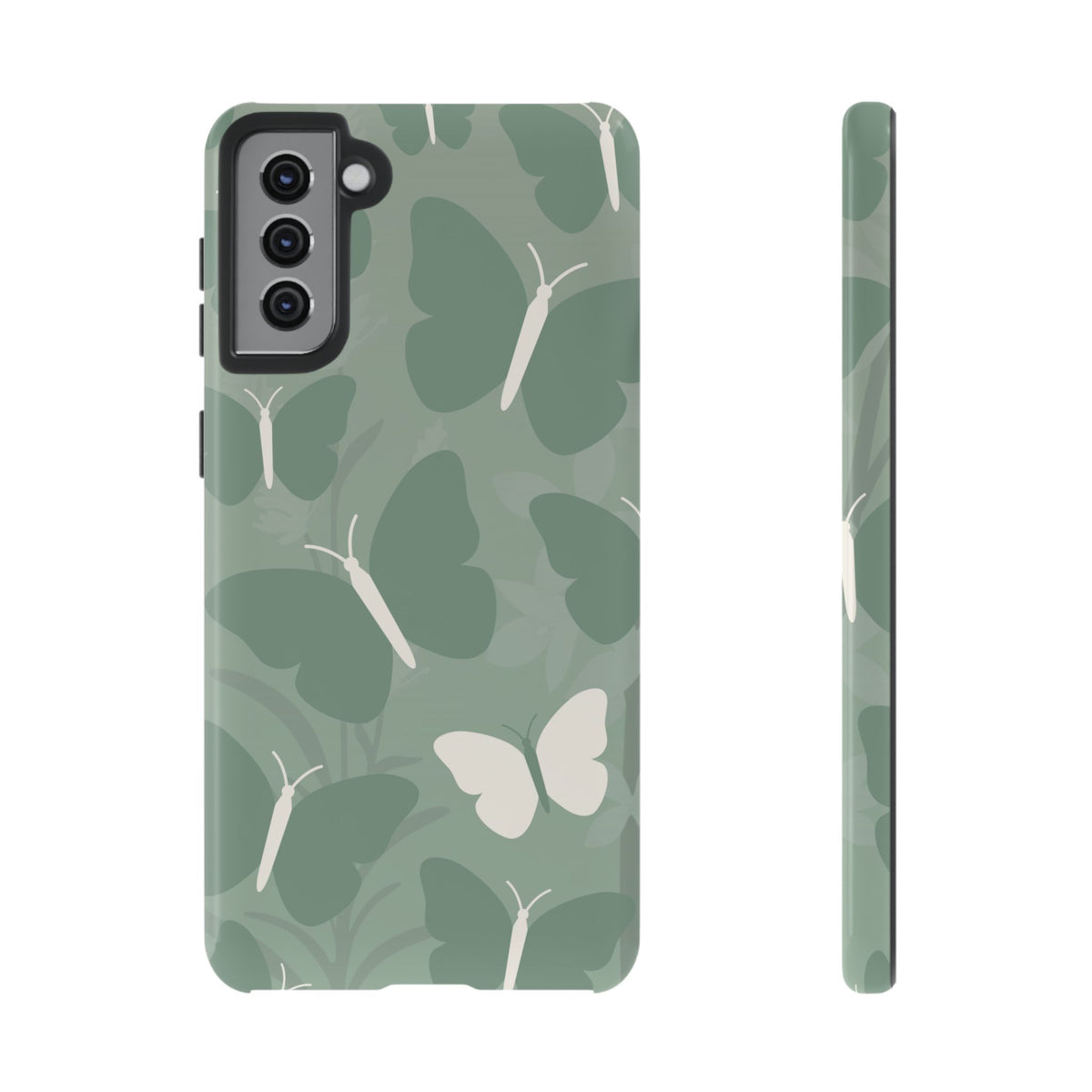 Minimalist Mint Green Butterfly Pattern Phone Case - Green Phone Case - Samsung Galaxy S21 Plus / Glossy