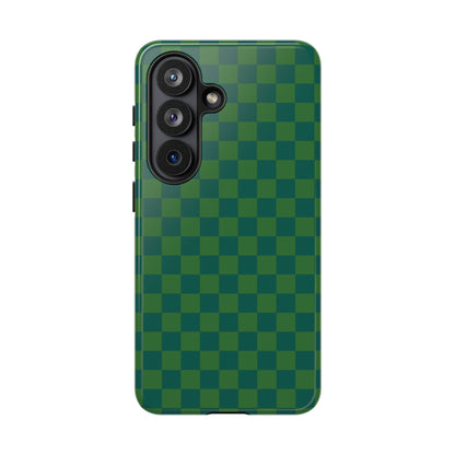Bold Green Small Checked Pattern Phone Case - Green Phone Case - Samsung Galaxy S26 / Glossy