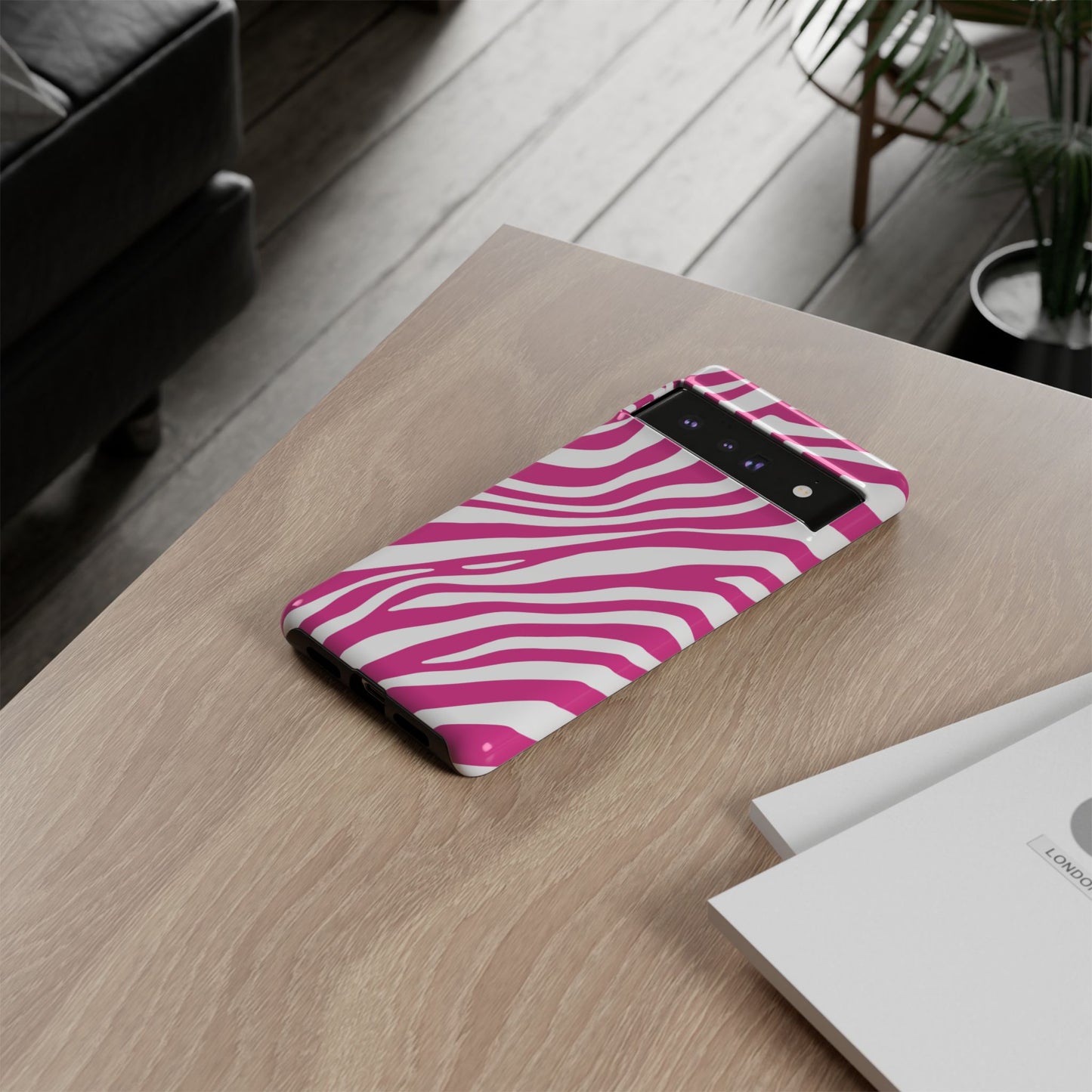 Modern Hot Pink Zebra Print Phone Case