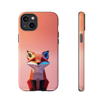 iPhone 14 Plus / Glossy Phone Case - Origami Fox Design Phone Case