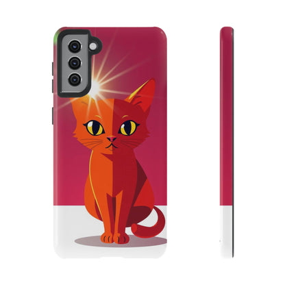 Samsung Galaxy S21 Plus / Glossy Phone Case - Flashing Cat Design Phone Case
