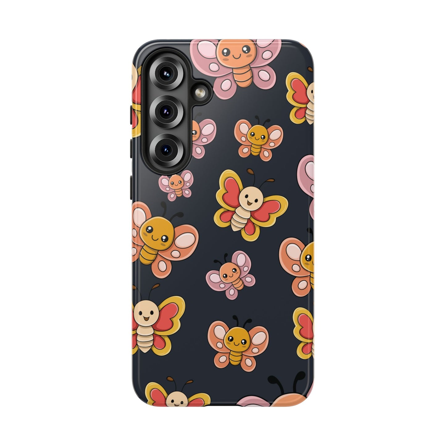 Grey Butterfly Sticker Design Phone Case - Grey Phone Case - Samsung Galaxy S25 Plus / Glossy
