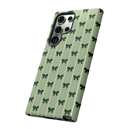 Retro Forest Green Bow Pattern Phone Case