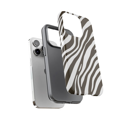 Modern Mocha Zebra Print Phone Case