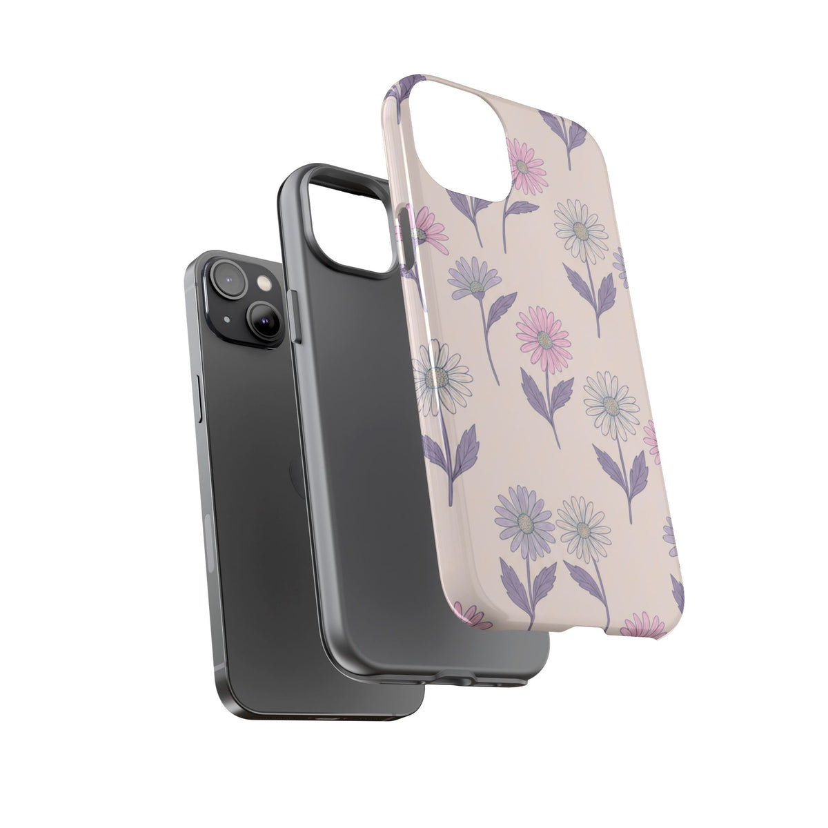 Pretty Pink & Purple Daisy Pattern Phone Case