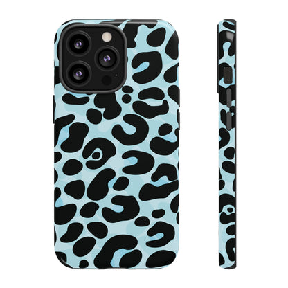 Cool Aqua Leopard Print Phone Case