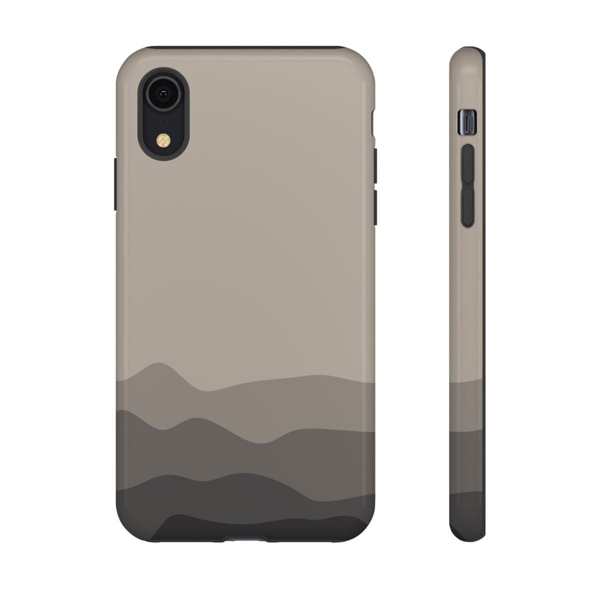 Beige Abstract Waves Protective Phone Case - Beige Phone Case - iPhone XR / Glossy