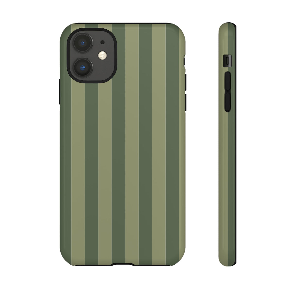 Green Stripe Pattern Phone Case - Green Phone Case - iPhone 11 / Glossy