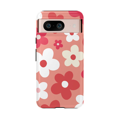 Google Pixel 8 / Glossy Phone Case - ’Pink Daisy Pattern’ Phone Case