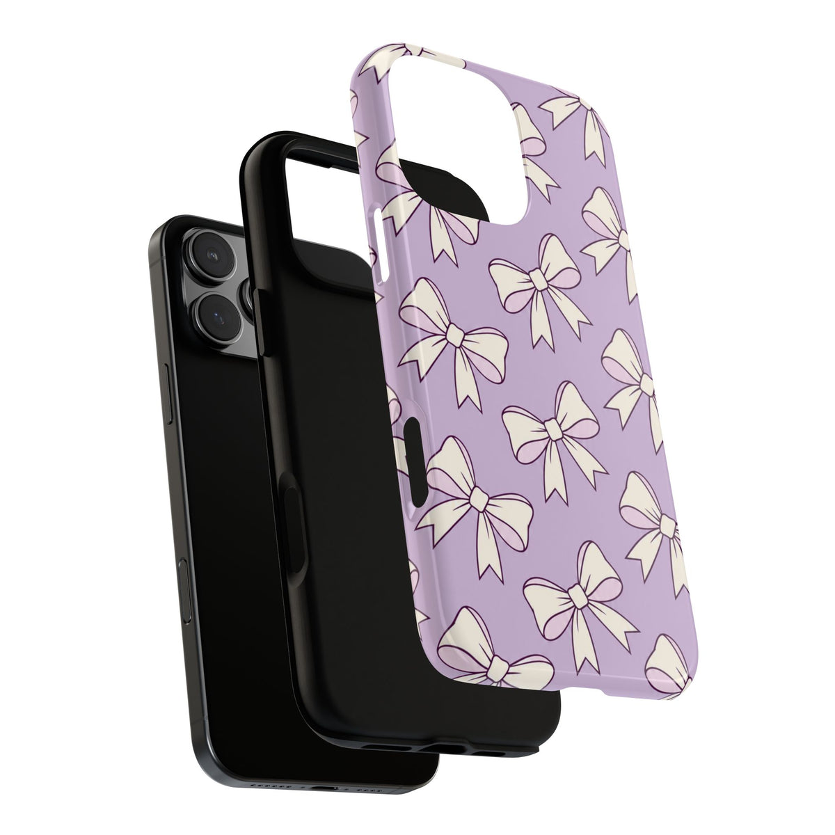 Chic Lilac Bow Pattern Phone Case