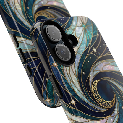 Elegant Navy & Teal Celestial Swirl Phone Case