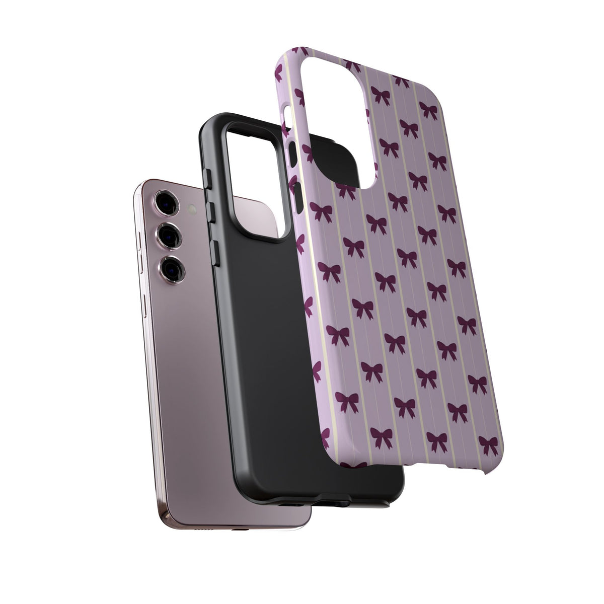 Retro Plum Purple Bow Pattern Phone Case