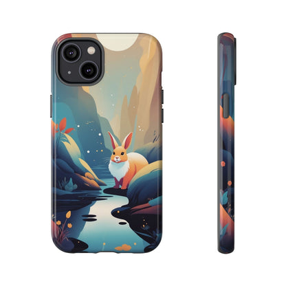 iPhone 14 Plus / Glossy Phone Case - Stylised Rabbit Design Phone Case