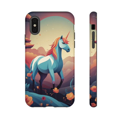 iPhone X / Glossy Phone Case - Stylised Unicorn Design Phone Case