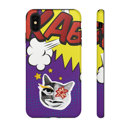 Bold Purple Pop Art Cat Phone Case - Purple Phone Case - iPhone XS MAX / Glossy