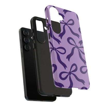 Bold Lilac and Deep Purple Bow Pattern Phone Case - Purple Phone Case