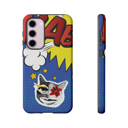 Samsung Galaxy S23 Plus / Glossy Phone Case - Bold Blue Pop Art Cat Phone Case