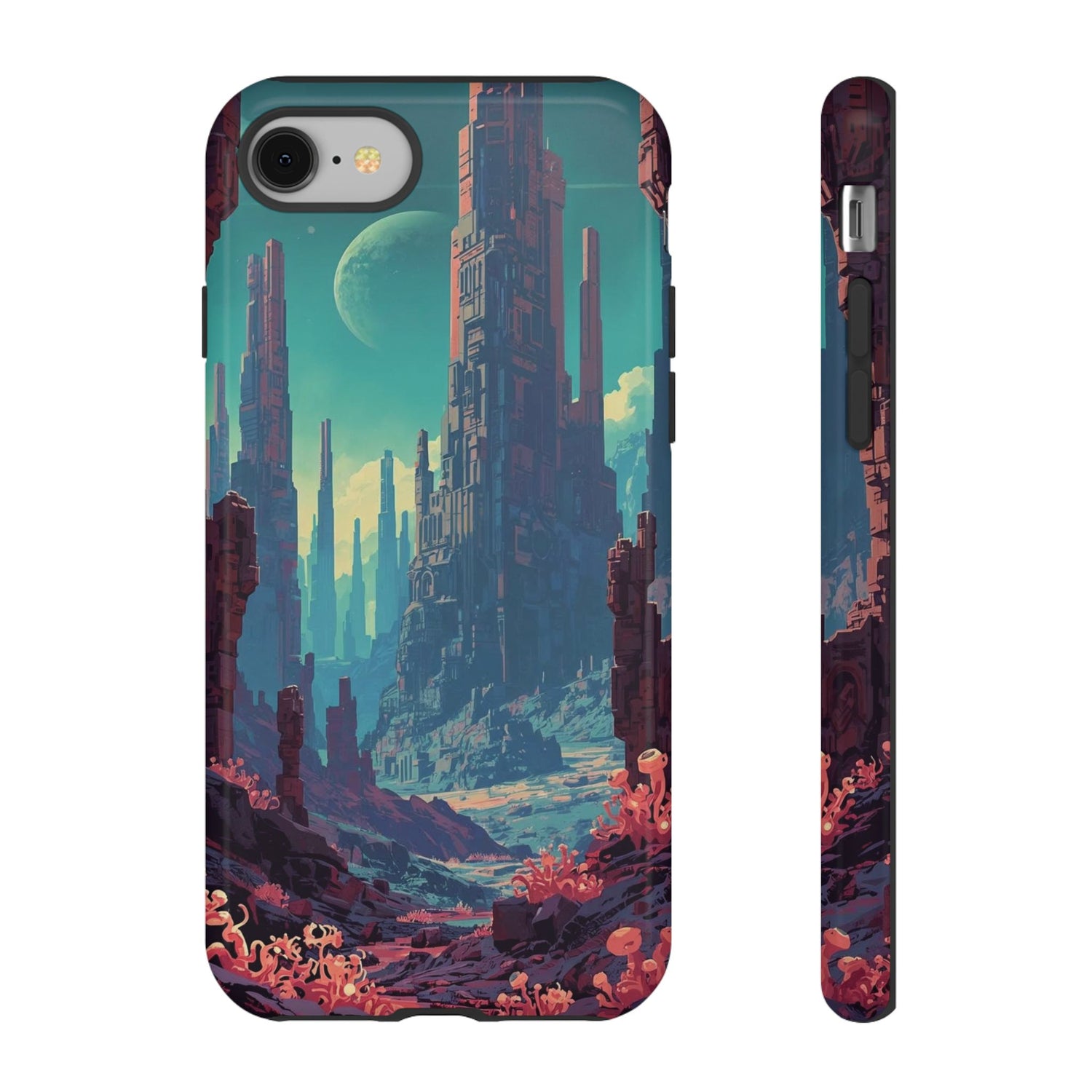 Alien Monolith Valley Sci-fi Phone Case - Pink Phone Case - iPhone 8 / Glossy