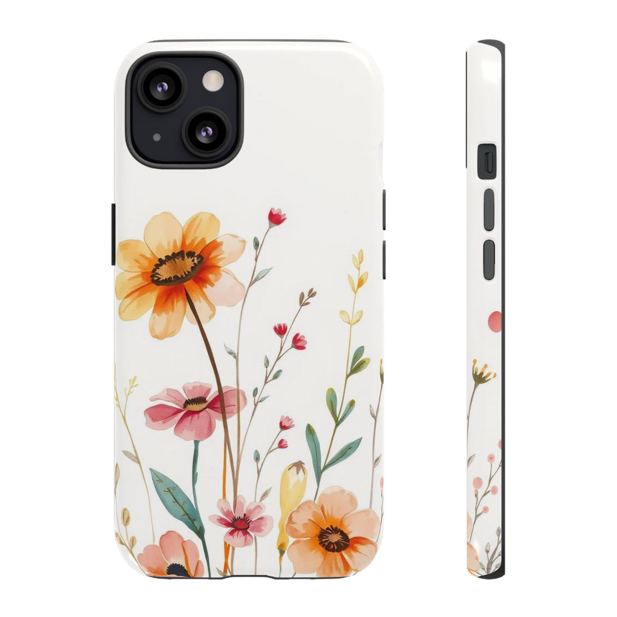 Boho Chic Watercolour Wild Blooms Pattern Phone Case - Multicolor Phone Case - iPhone 13 / Glossy